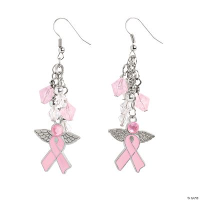 Rhinestone Angel Pink Ribbon Earrings Kit