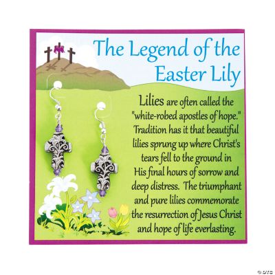 Lily Cross Easter Earrings with Card Craft Kit Oriental Trading