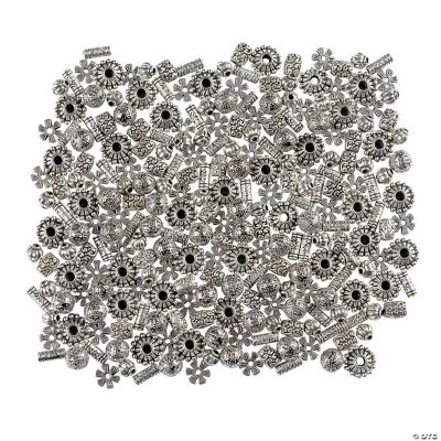 Silvertone Metal Spacer Bead Assortment - 8mm-11mm