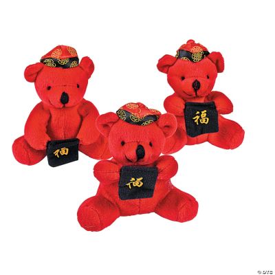 12 Plush Chinese New Year Bears With Pocket