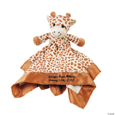 Personalized Plush Giraffe Baby Blanket