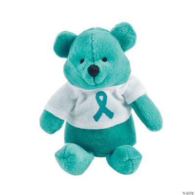 Plush Teal Awareness Ribbon Bears