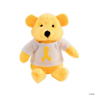 Plush Yellow Awareness Ribbon Bears