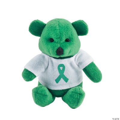 Plush Green Awareness Ribbon Bears