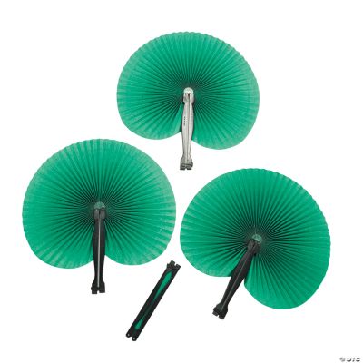 12 Green Paper Fans