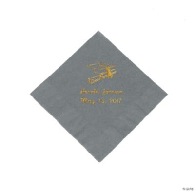Gold Silver Grad Bev Napkins (P)