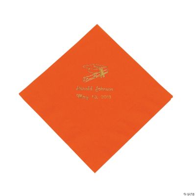 Orange Personalized Graduation Lunch Napkins