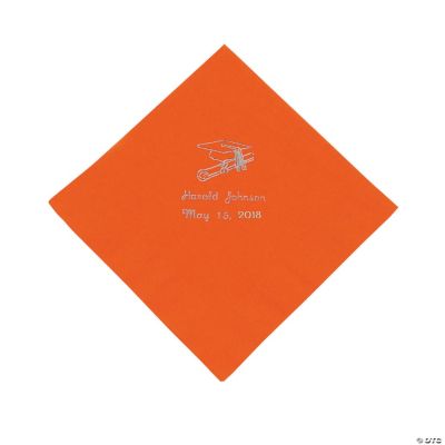 Orange Personalized Graduation Lunch Napkins