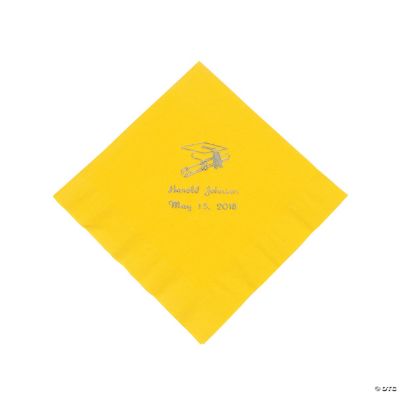Yellow Personalized Graduation Lunch Napkins