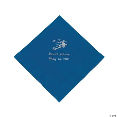 Blue Personalized Graduation Lunch Napkins