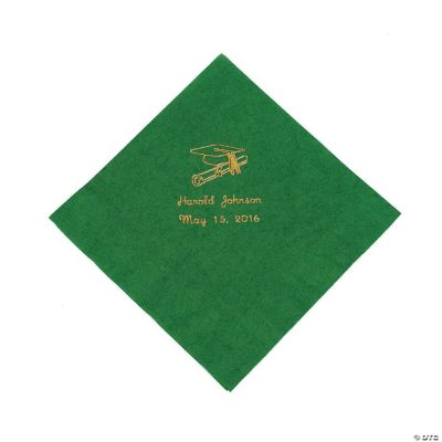 Green Personalized Graduation Lunch Napkins