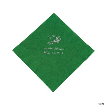 Green Personalized Graduation Lunch Napkins