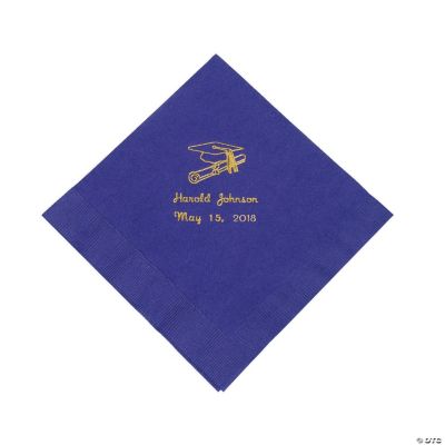 Purple Personalized Graduation Lunch Napkins