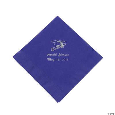 Purple Personalized Graduation Lunch Napkins