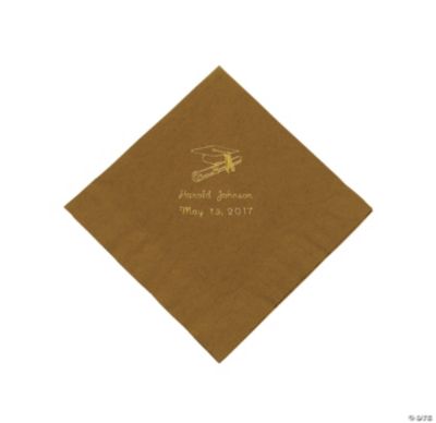 Personalized Graduation Luncheon Napkins - Gold Gold Grad Lunch Napkins (P)