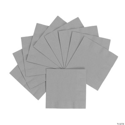 Metallic Silver Beverage Napkins