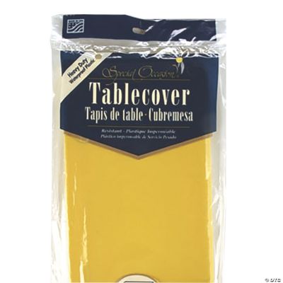 Gold Yellow Plastic Table Cover
