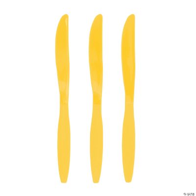 Plastic Lemon Yellow Knives