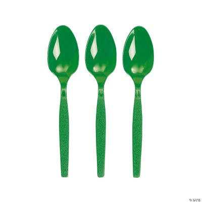 Plastic Kelly Green Spoons