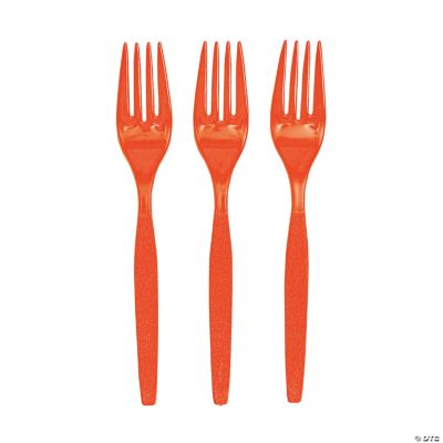 Plastic Orange Forks