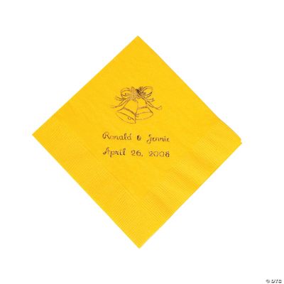 Gold Yellow Wedding Beverage Napkins (P)