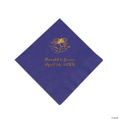 Purple Personalized Wedding Napkins