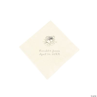 Silver Ivory Wedding Beverage Napkins (P)