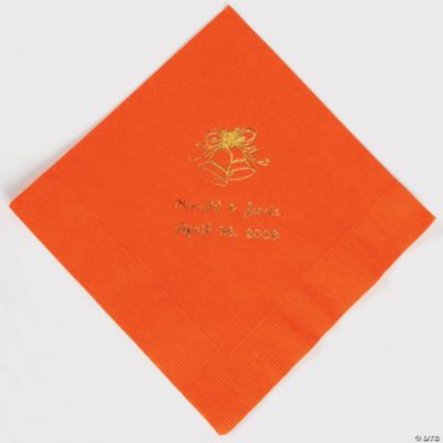 Gold Orange Wedding Lunch Napkin (P)