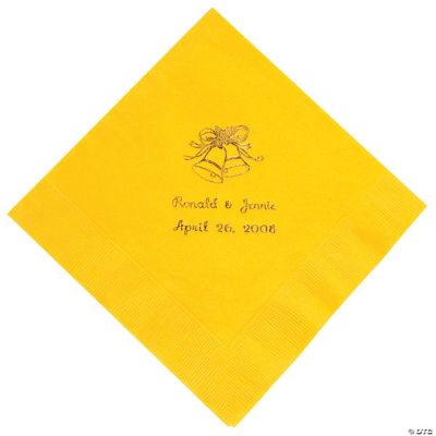 Gold Yellow Wedding Lunch Napkin (P)