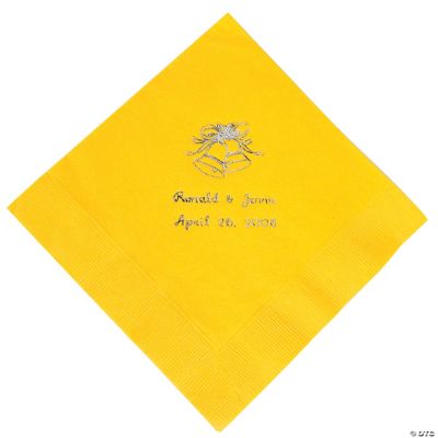 Silver Yellow Wedding Lunch Napkin (P)