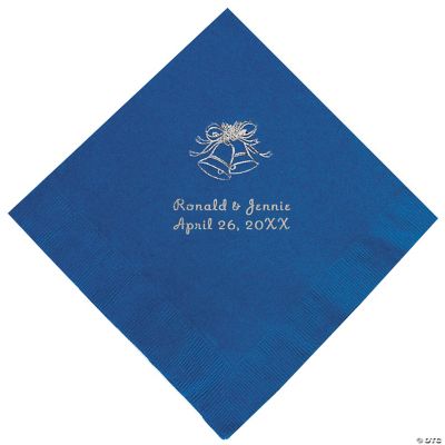 Silver Blue Wedding Lunch Napkin (P)