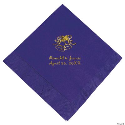 Gold Purple Wedding Lunch Napkin (P)