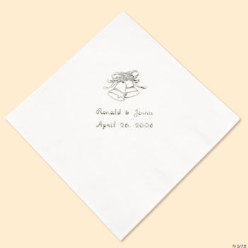 Silver White Wed Lunch Napkins (P)