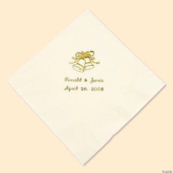 Ivory Personalized Wedding Napkins