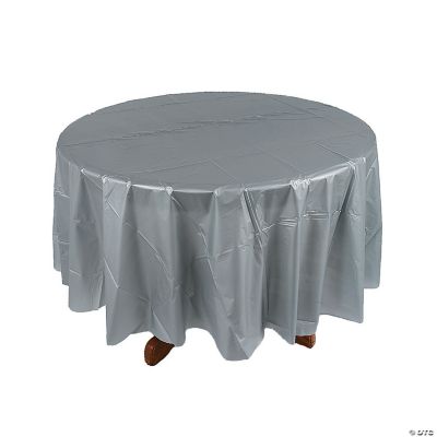 Metallic Silver Round Table Cover