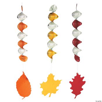 12 Fall Leaves Dangling Spirals