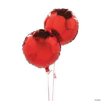 Red Round Mylar Balloon Set