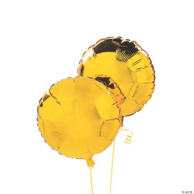 Yellow Round Mylar Balloon Set