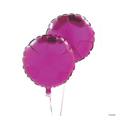 Hot Pink Round Mylar Balloon Set