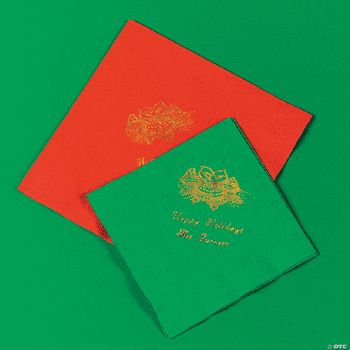 Holiday Printed Red Lunch Napkins