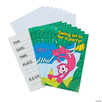Neon Monkey Invitations