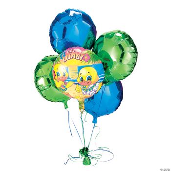 8 Piece Luau Rubber Ducky Birthday Balloon Set