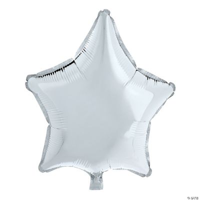 Silver Star-Shaped Mylar Balloons