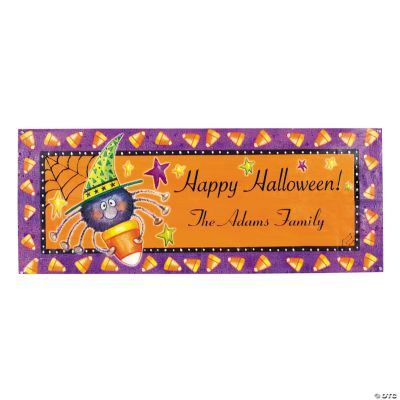 Personalized Candy Corn Spider Banner - Small