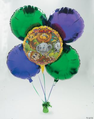8 Piece ﻿“Swingin﻿’ Safari﻿” Birthday Balloon Set