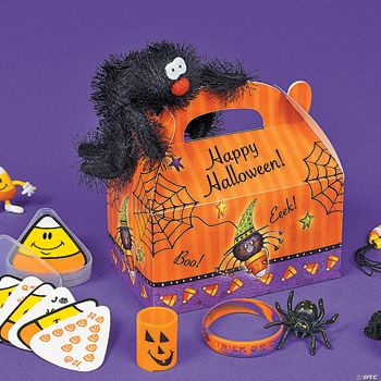 Candy Corn Spider Filled Halloween Treat Boxes