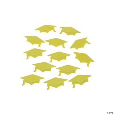 Yellow Graduation Hat Confetti
