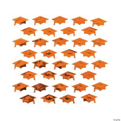 Orange Graduation Hat Confetti