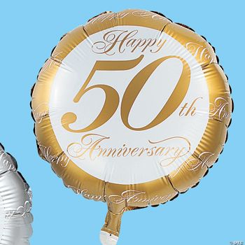 “Happy 50th Anniversary” Mylar Balloon Sets