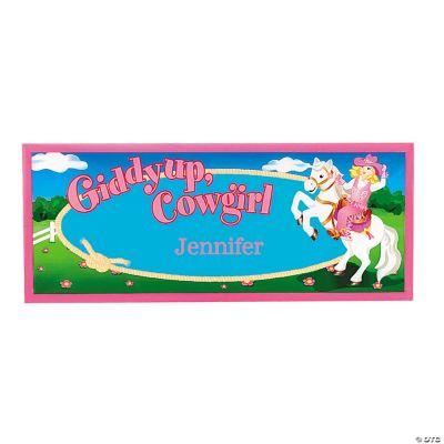 Personalized Pink Cowgirl Banner - Small